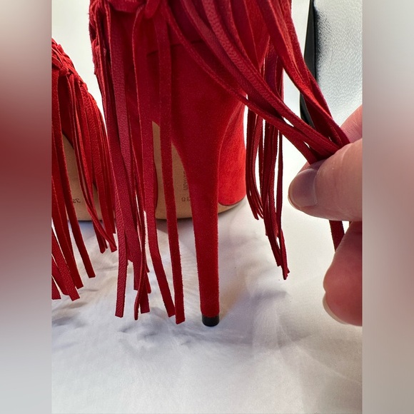 ALEXANDRE BIRMAN SUEDE FRINGE HEELS 38 - Picture 9 of 11